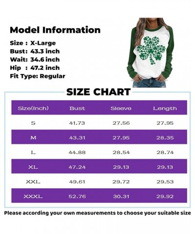 St Patricks Day Women Shirts Trendy for Leggings Spring Long Sleeve Tops Crewneck Blouses Slim Fit Cute Sweatshirts Aw559-lig...