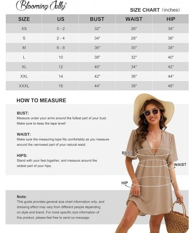 Womens Swimsuit Coverup V Neck Chiffon Bathing Suit Beach Dress Flowy Swim Bikini Cover Up Short Sleeve+khaki $18.87 Swimsuits