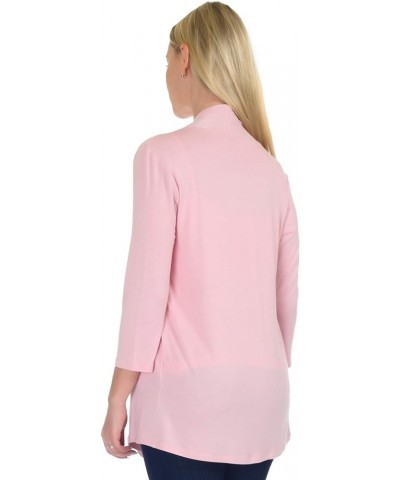 SR Women's Plus Size Basic Various Sleeve Open Cardigan (Size: 1X-5X) 3/4 Sleeve_dust Pink $15.07 Sweaters