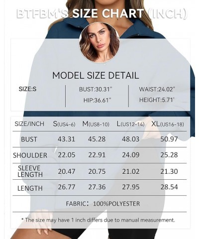 Women's Quarter Zip Sweatshirt 2024 Fall Spring Oversized Casual Hoodies Long Sleeve Workout Pullover Y2K Clothes Solid Dark ...