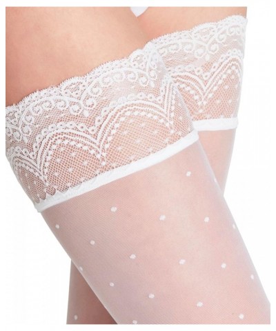 Women Dot 15 Denier Stay Up White (White 2209) $33.63 Socks