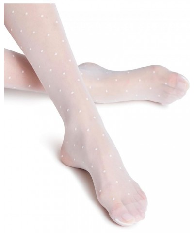 Women Dot 15 Denier Stay Up White (White 2209) $33.63 Socks