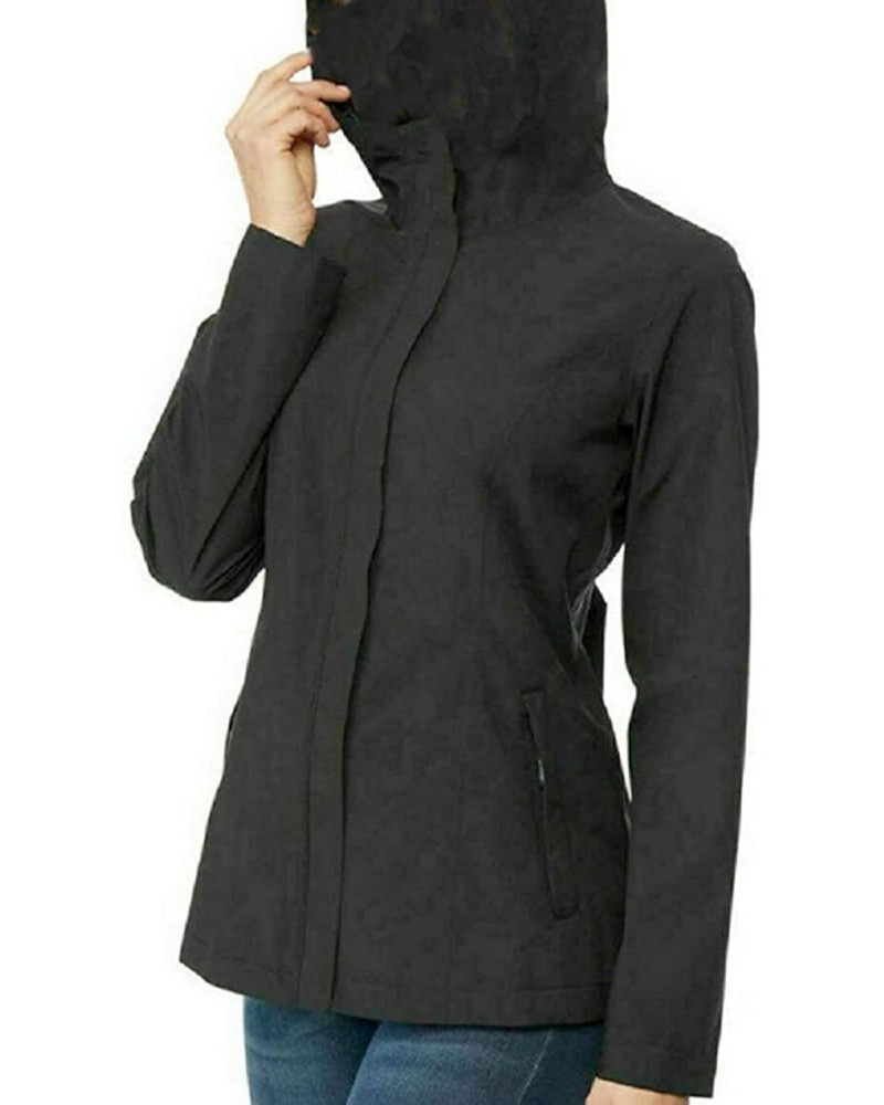 Women's Hooded Waterproof Raincoat Black (Small, Black) $32.50 Coats