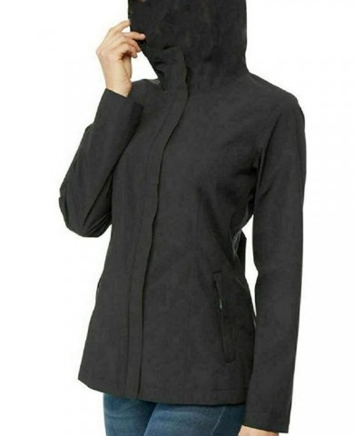 Women's Hooded Waterproof Raincoat Black (Small, Black) $32.50 Coats