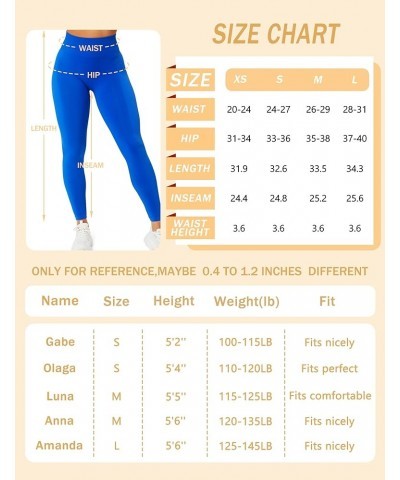 Workout Leggings for Women Seamless Scrunch Butt Liffting Tights High Waisted Gym Yoga Pants Sapphire $18.89 Activewear