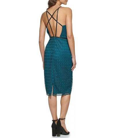 Women's V-Neck Textured Tank Dress Teal $10.34 Dresses