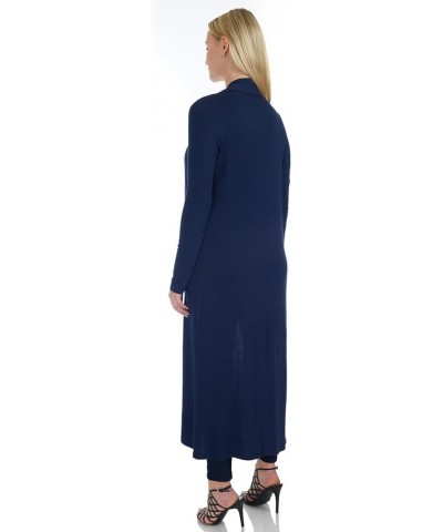 Women's Long Sleeve/Sleeveless Full Length Duster Long Open Cardigan(Sizes: S-5X) Long Sleeve_navy $15.39 Sweaters