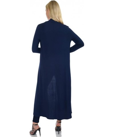 Women's Long Sleeve/Sleeveless Full Length Duster Long Open Cardigan(Sizes: S-5X) Long Sleeve_navy $15.39 Sweaters