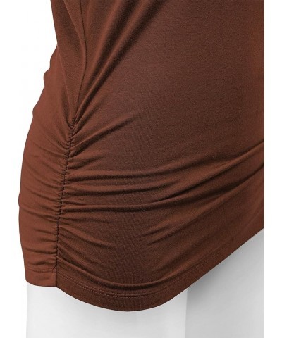 LL Womens 3/4 Sleeve with Drape Top - Made in USA Wt822_rust $13.65 Tops