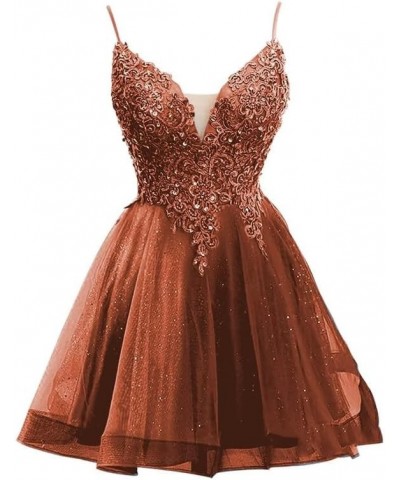 Homecoming Dresses Lace Prom Dress Tulle Cocktail Party Dresses Short Homecoming Dresses for Junior Tulle Burnt Orange $29.90...