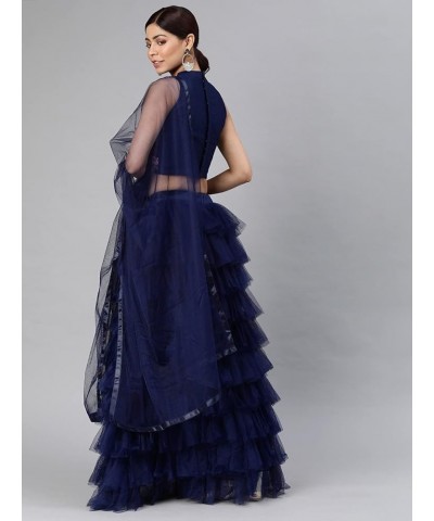 Indian designer lehanga choli sets for women ready to wear party wear Wedding Dress readymade Navy Blue-1 $46.74 Suits