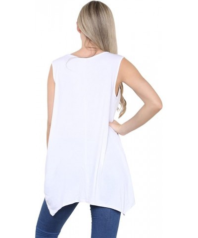 Tank Tops for Women Casual Flowy Summer Tank Tops Sleeveless Tunic Camisoles Hanky Hem Flared Swing Blouse Shirts White $10.1...