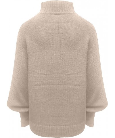 Womens Sweaters and Winter New Casual Loose Outerwear Pullover Round Neck Long Sleeve Women Plus Size Pullover F-beige $12.72...