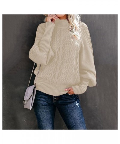 Womens Sweaters and Winter New Casual Loose Outerwear Pullover Round Neck Long Sleeve Women Plus Size Pullover F-beige $12.72...