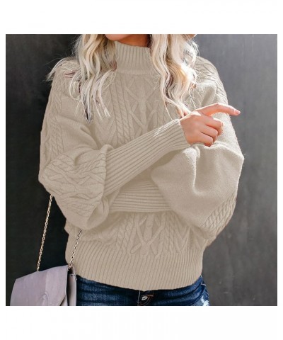 Womens Sweaters and Winter New Casual Loose Outerwear Pullover Round Neck Long Sleeve Women Plus Size Pullover F-beige $12.72...