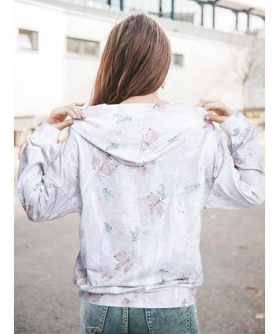 Women's Camo Hoodie Maple-Leaf Shirt Camo Long Sleeve Lightweight Sweatshirt with Pocket Classic Fall Pullovers Tie-dye Grey ...