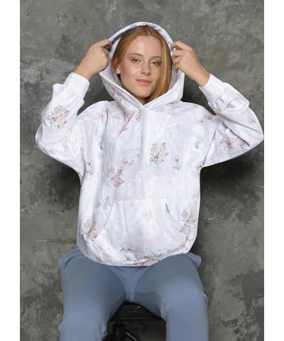 Women's Camo Hoodie Maple-Leaf Shirt Camo Long Sleeve Lightweight Sweatshirt with Pocket Classic Fall Pullovers Tie-dye Grey ...