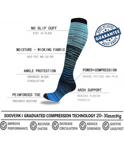 Graduated Copper Compression Socks for Men & Women Circulation 8 Pairs 15-20mmHg - Best for Running Athletic Cycling 10 Assor...