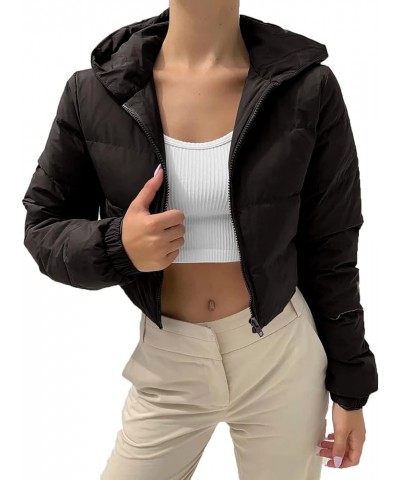 Puffer Jacket Womens European And American Cotton Jackets Color Stand-up Collar Zipper Women's Long Puffer Vest Black 3 $19.7...