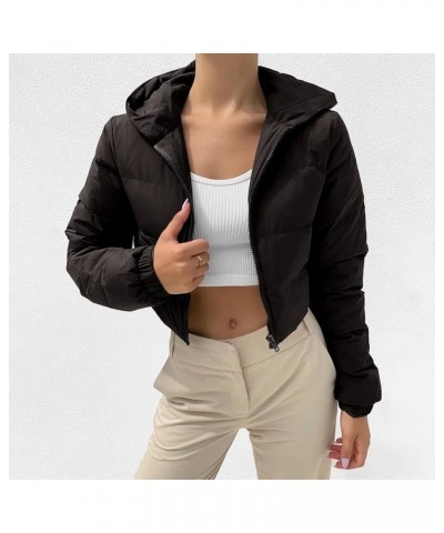 Puffer Jacket Womens European And American Cotton Jackets Color Stand-up Collar Zipper Women's Long Puffer Vest Black 3 $19.7...