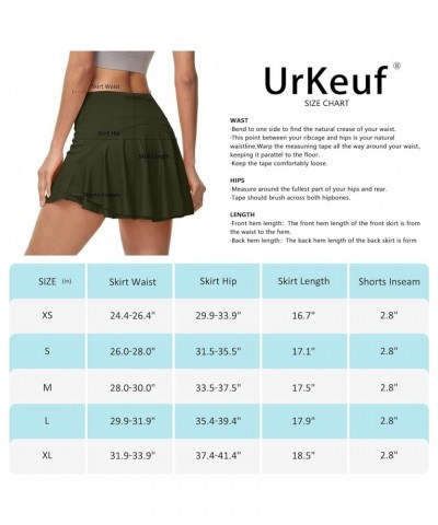 Women's Pleated Tennis Skirts with 3 Pockets High Waisted Flowy Ruffle Atheltic Golf Running Skorts for Workout Casual Army G...