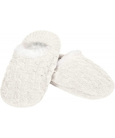 Women's Classic Cable Knit Chenille Non-Skid Slipper Ivory $14.89 Socks